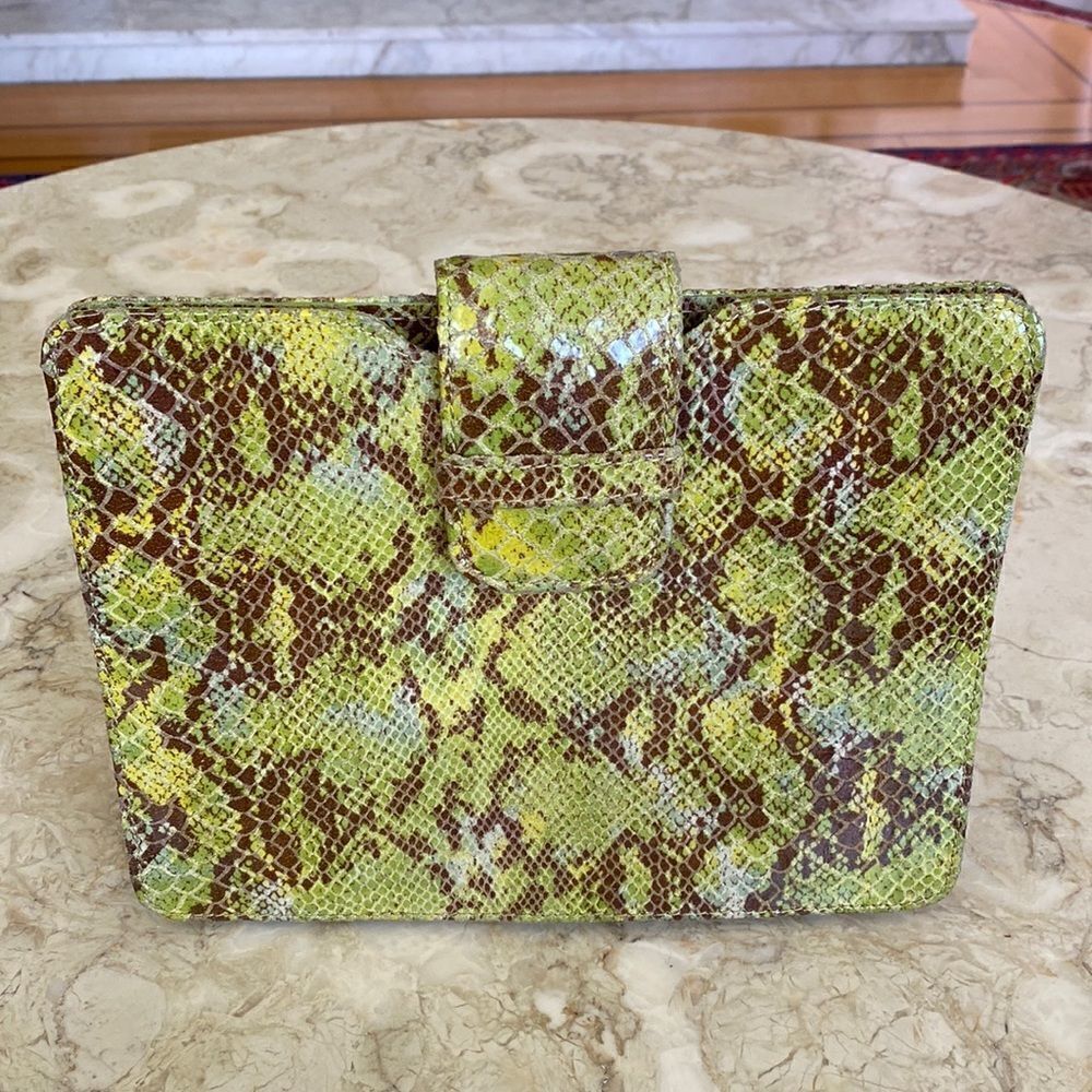 Maurizio Taiuti Italy Snakeskin Leather Clutch Bag